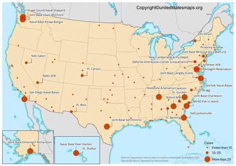 Map Of United States Military Bases - Military Bases In The Continental United States United States Military